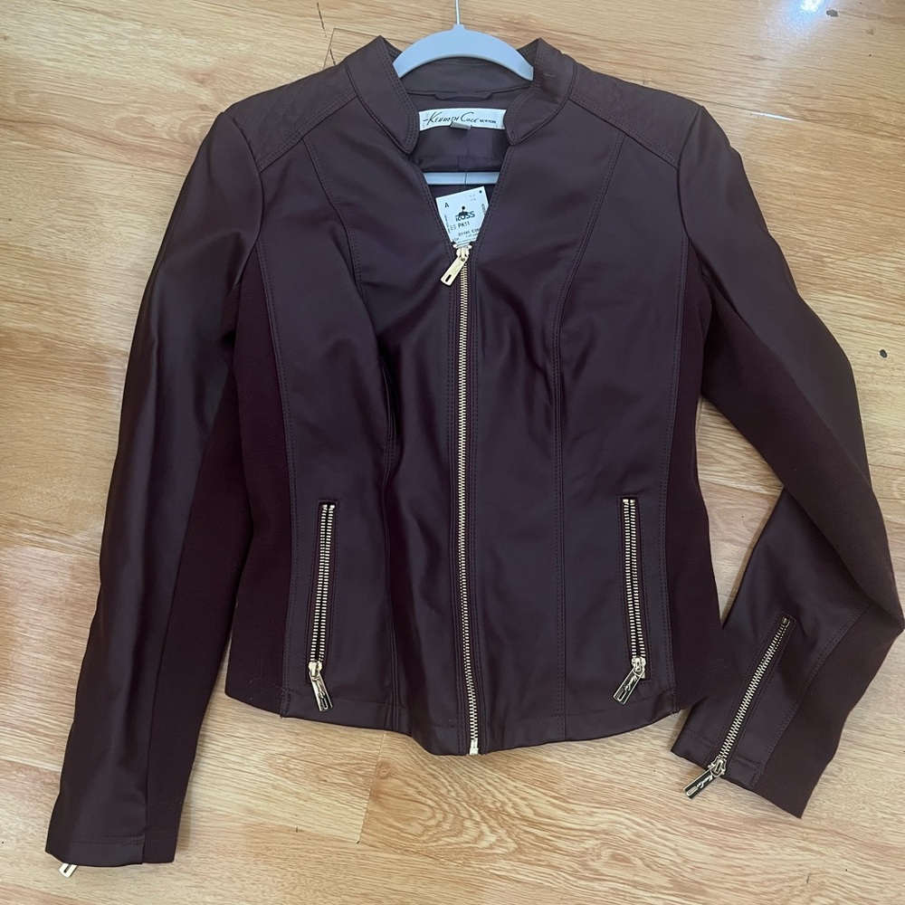 Kenneth Cole New York Dark Wine 🍷 Leather Jacket
